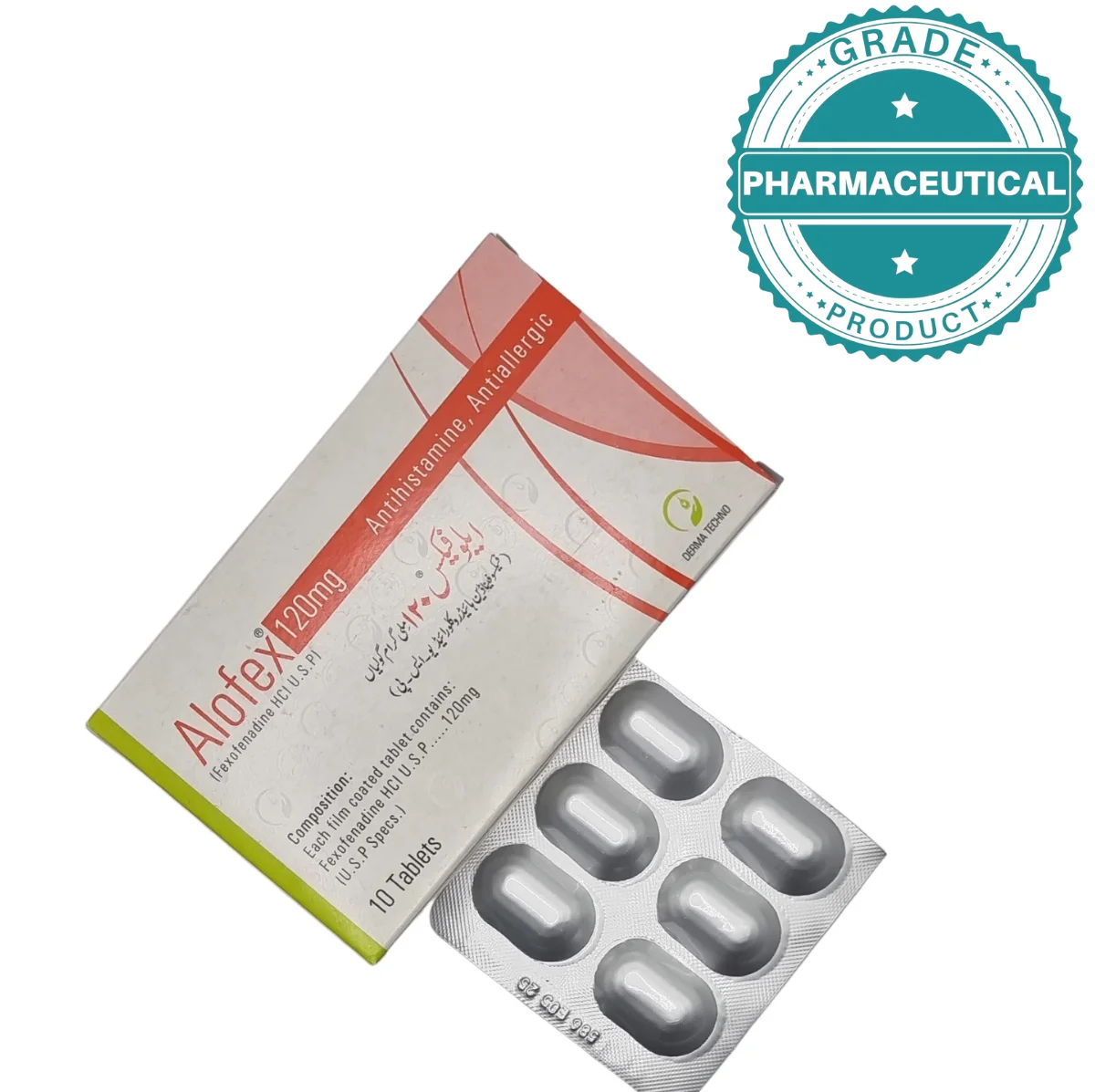 ALOFEX TABLET 120mg (FEXOFENADINE HCI U.S.P) PACK OF 10 TABLETS ALOFEX TABLET 120mg (FEXOFENADINE HCI U.S.P) PACK OF 10 TABLETS - Image 1