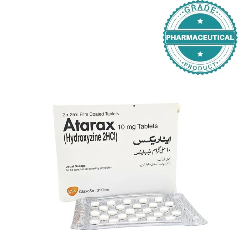 ATARAX TABLETS (HYDROXYZINE 2HCI) 10mg PACK OF 50 FILM COATED TABLETS