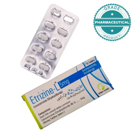 ETRIZINE-L TABLET (LEVOCETIRIZINE DIHYDROCHLORIDE) 5mg PACK OF 10 TABLETS'