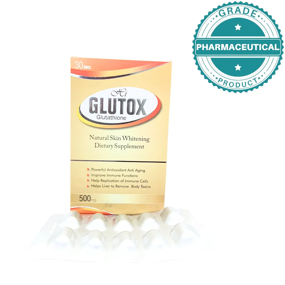 GLUTOX NATURAL SKIN DIETARY SUPPLEMENT 500mg PACK OF 30 TABLETS GLUTOX NATURAL SKIN DIETARY SUPPLEMENT 500mg PACK OF 30 TABLETS