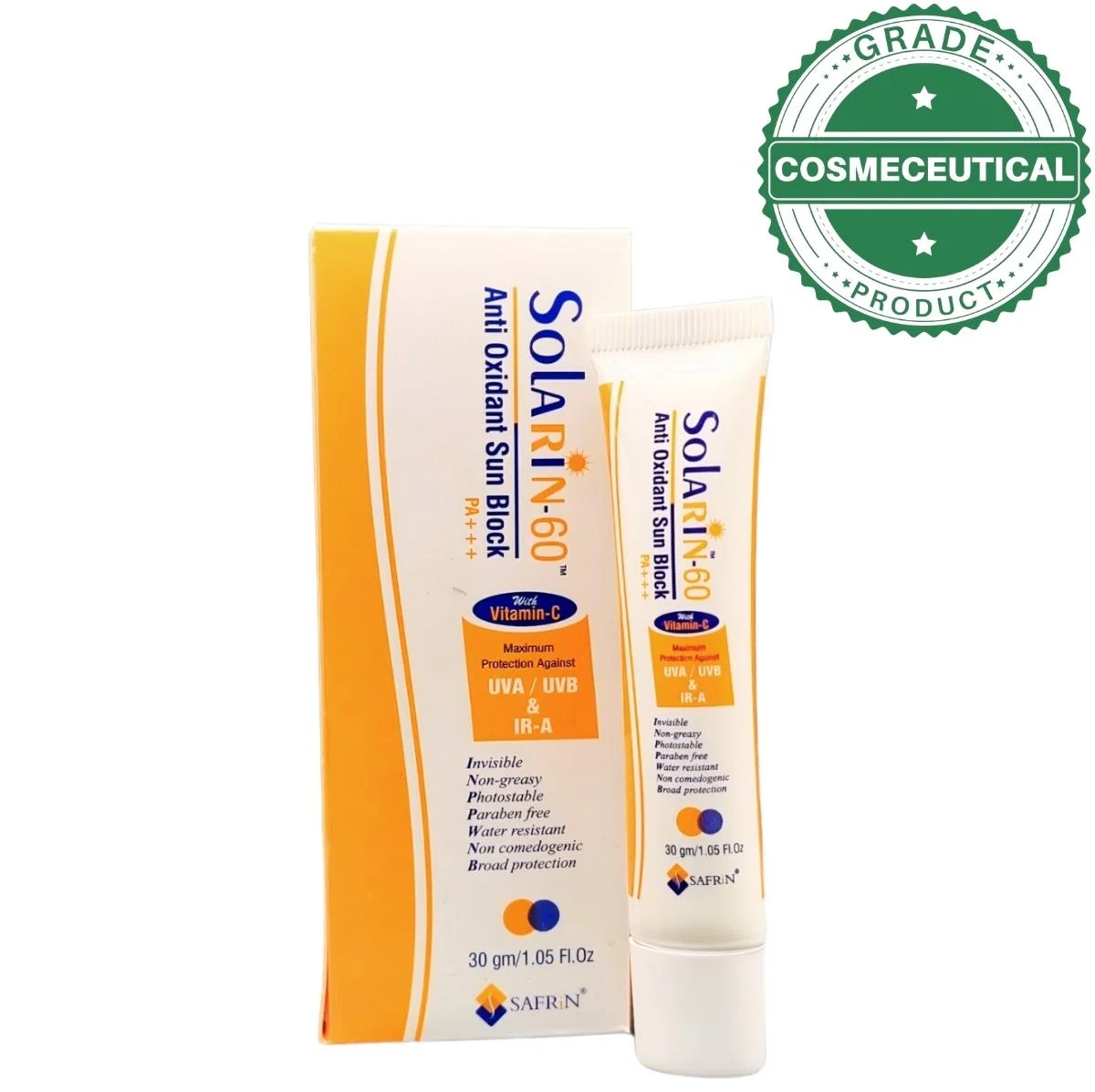 SOLARIN-60 ANTI OXIDANT SUN BLOCK PA+++ WITH VITAMIN-C 30gm SOLARIN-60 ANTI OXIDANT SUN BLOCK PA+++ WITH VITAMIN-C 30gm