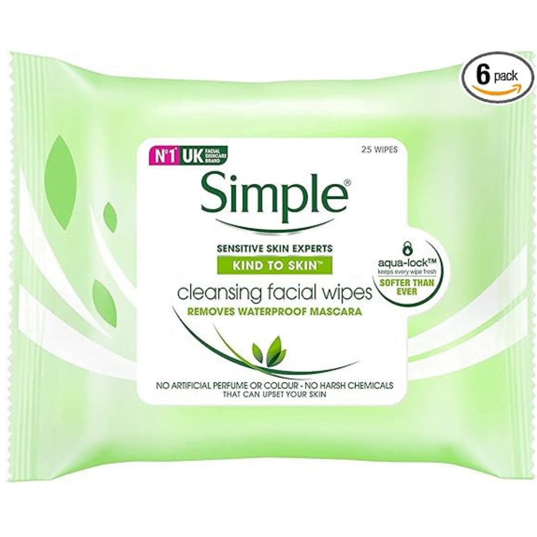 SENSITIVE SKIN CLEANSING WIPES BY SIMPLE 25Pcs SENSITIVE SKIN CLEANSING WIPES BY SIMPLE 25Pcs