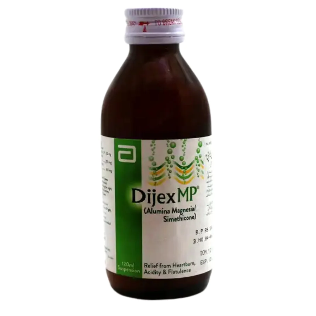 dijex mp carminative Dijex MP Carminative Suspension 120ml - For Acidity & Indigestion - Prescription Required - Image 1